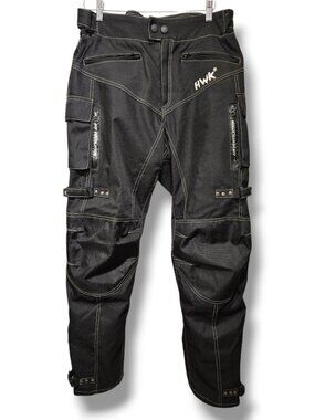 HWK Motorcycle Riding Pants Mens L 34 x 33.5" Cargo Pockets HAWK Armor